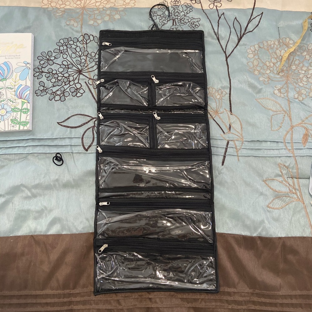 Hanging travel toiletry bag (new) -Leopard print